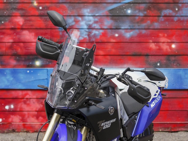 AltRider Adjustable Windscreen Risers for the Yamaha Tenere 700 T7 - Installed