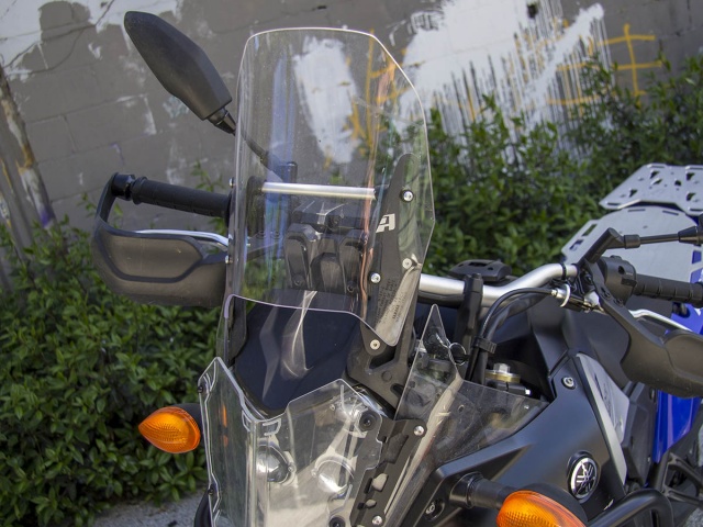 AltRider Adjustable Windscreen Risers for the Yamaha Tenere 700 - Installed
