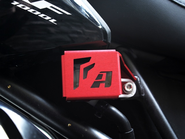 AltRider Rear Brake Reservoir Guard for the Honda CRF1000L Africa Twin (2016-2017) - Red - Installed