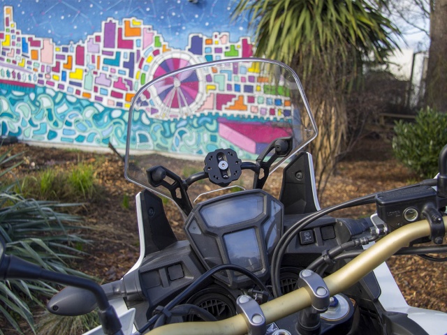 AltRider Univeral Bar-Mounted GPS Adapter - Installed