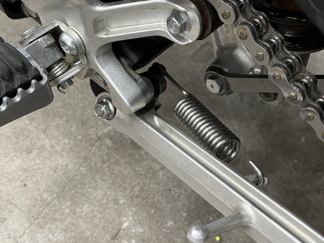 AltRider Uprated Side Stand Return Spring for Yamaha Tenere 700 OEM Side Stand - Installed